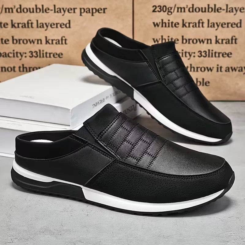 Korean Leather Shoes Style Slip-On Shoes I Stylish Without Laces Shoes