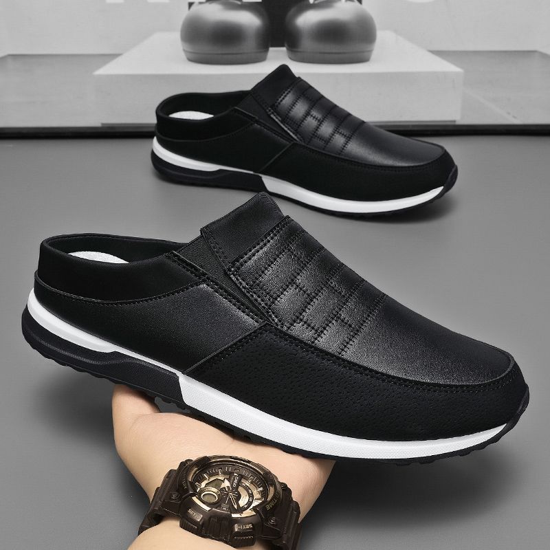 Korean Leather Shoes Style Slip-On Shoes I Stylish Without Laces Shoes